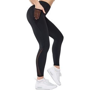 Acefancy Mesh High Waist Leggings Pocket Butt Lift Tummy Control Yoga Pants Sm